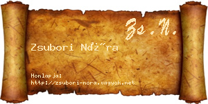 Zsubori Nóra névjegykártya